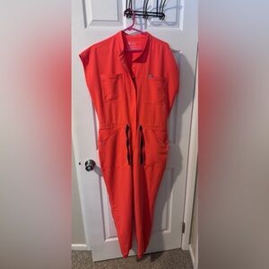 Figs Women's Jumpsuit in Bright Red